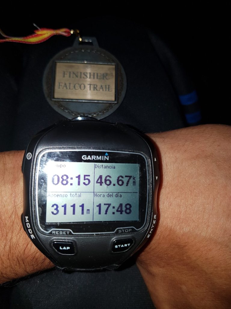 Tiempo final en FalcoTrail: 8 h 15 min